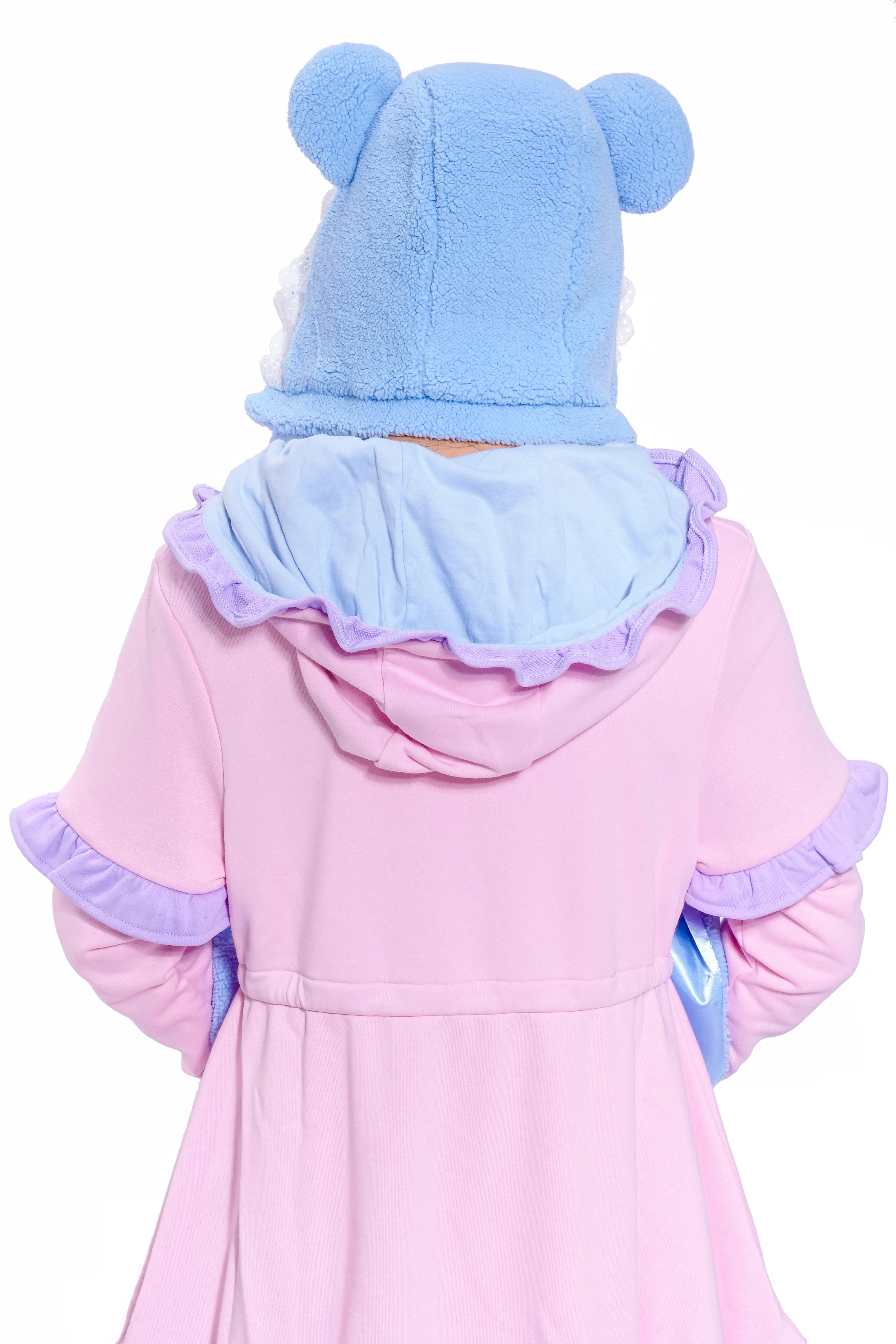 2-Way Bear Hooded Scarf - Blue - Image 4