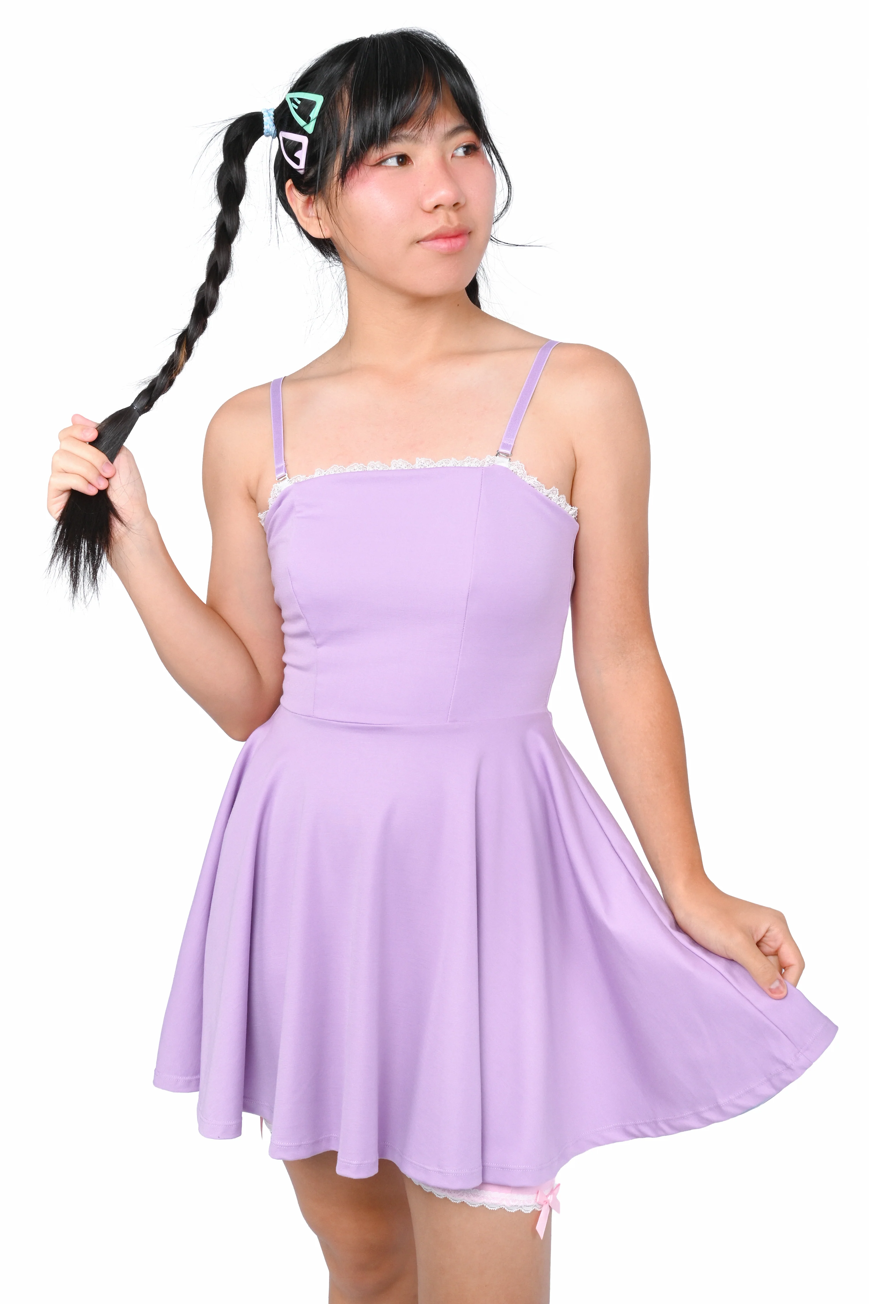 Basics Reversible Skater Dress - Lavender/Blue - Image 4