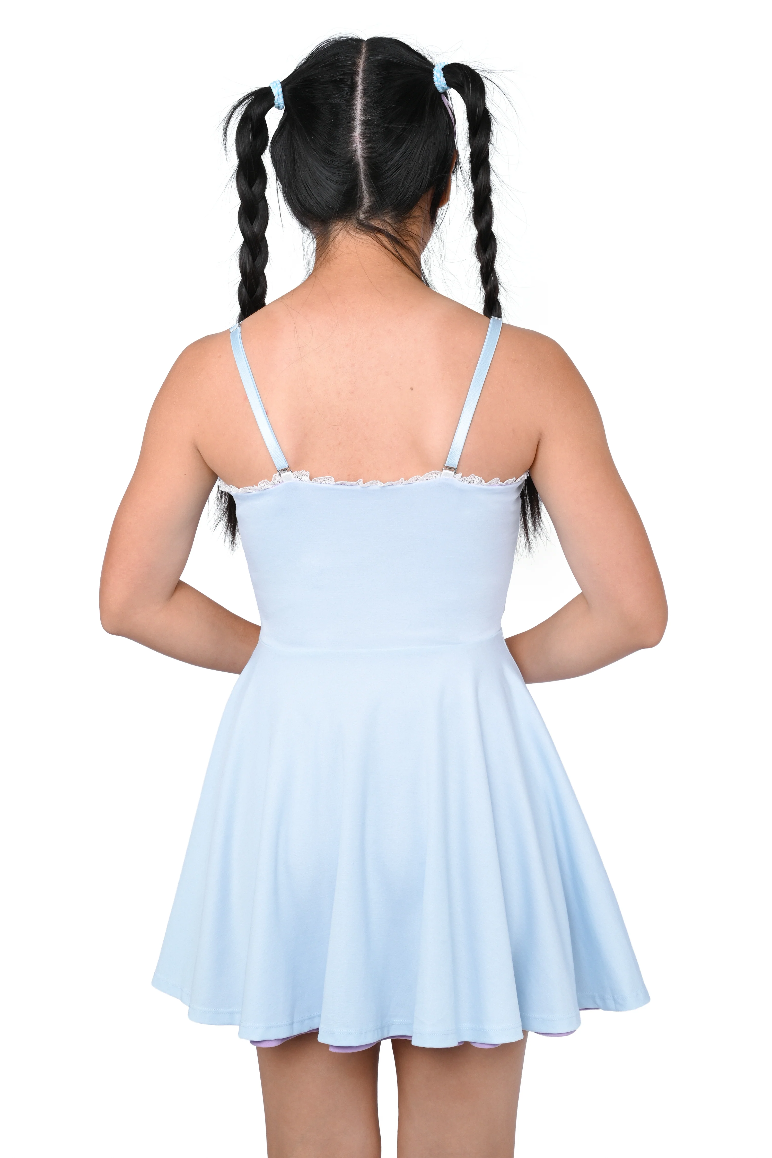 Basics Reversible Skater Dress - Lavender/Blue - Image 5