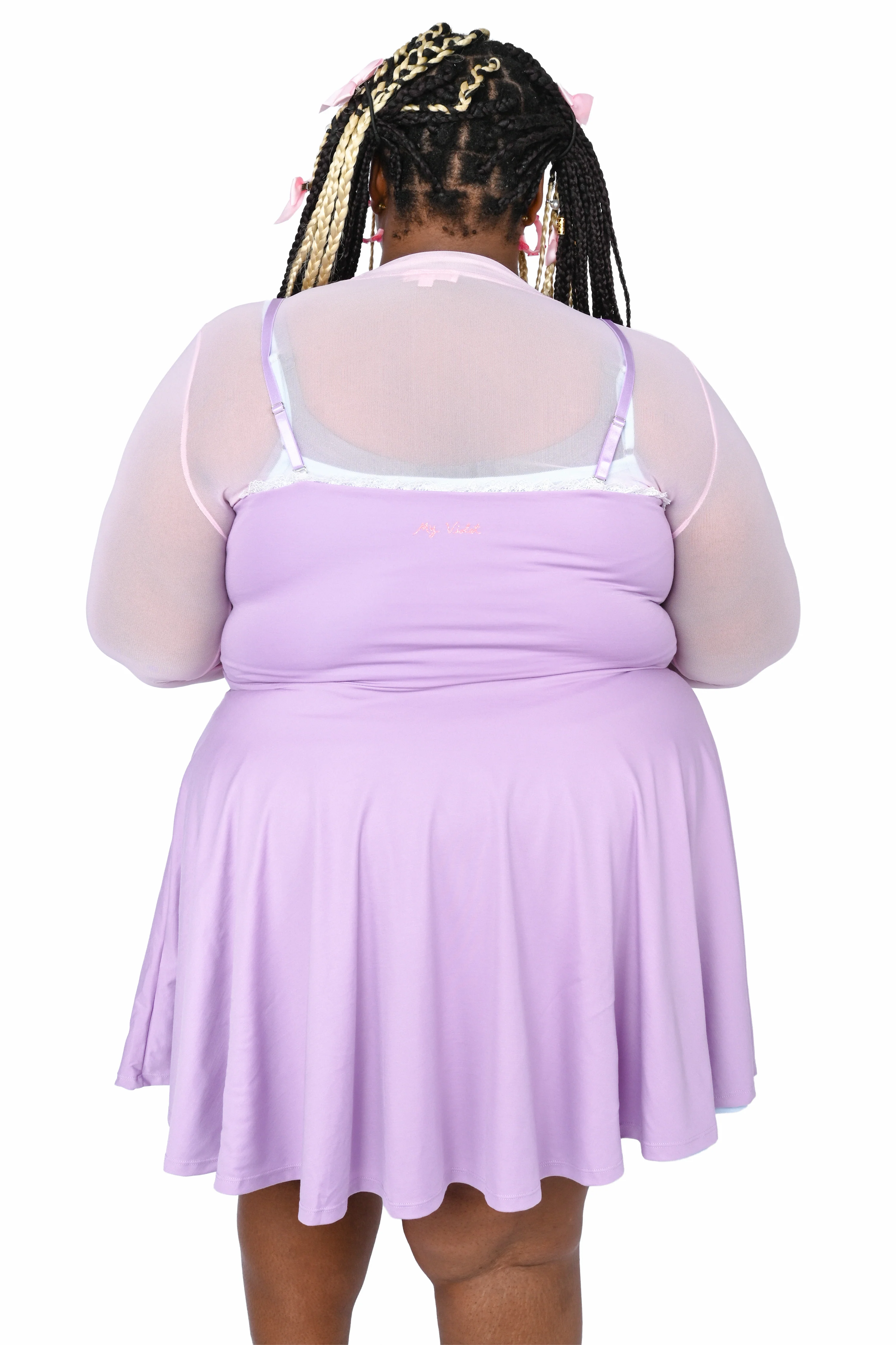 Basics Reversible Skater Dress - Lavender/Blue - Image 8
