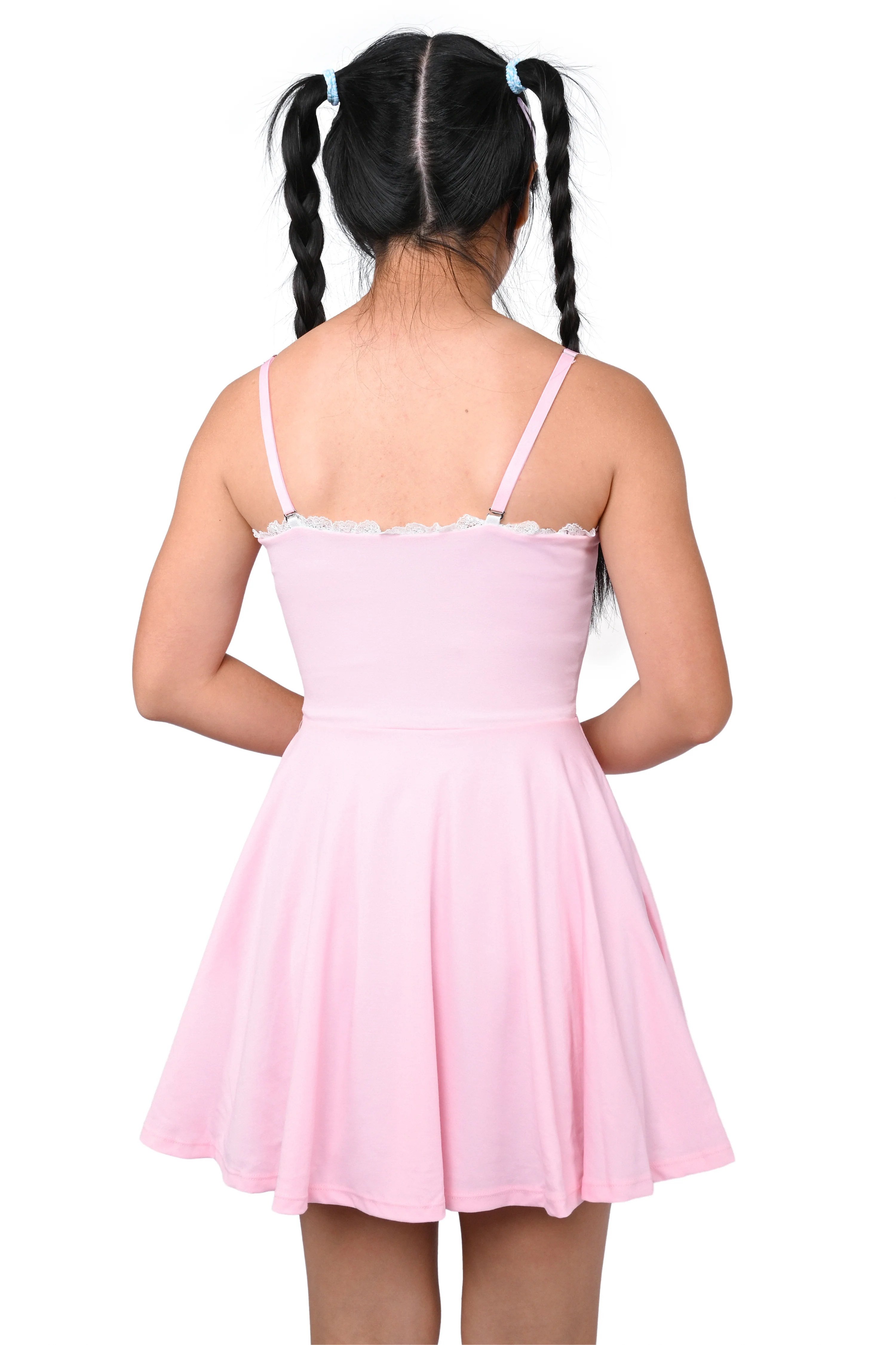 Basics Reversible Skater Dress - Mint/Pink - Image 5