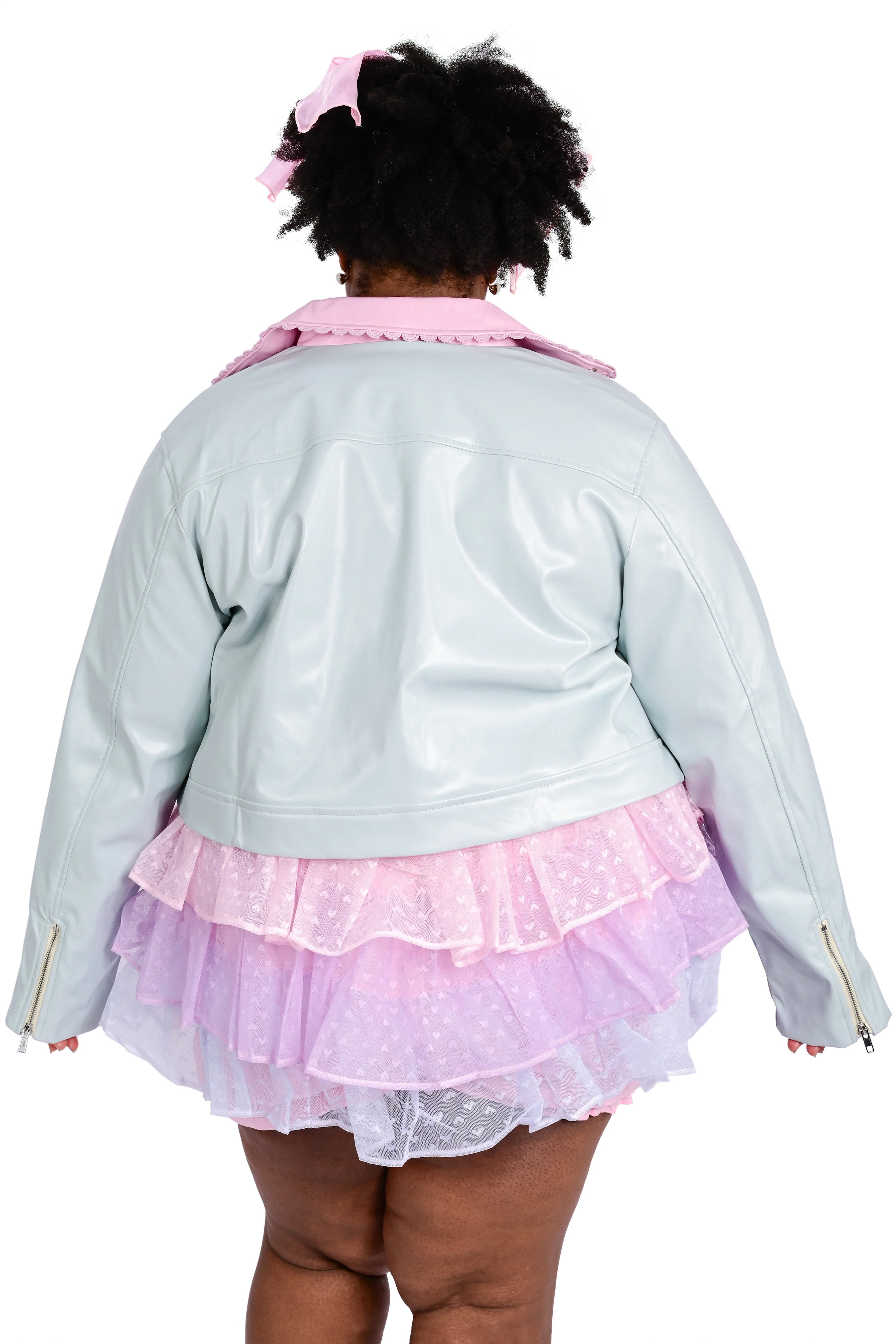 Candy Cruiser Cropped Moto Jacket - Mint - M, L, 3X, 4X left! - Image 3