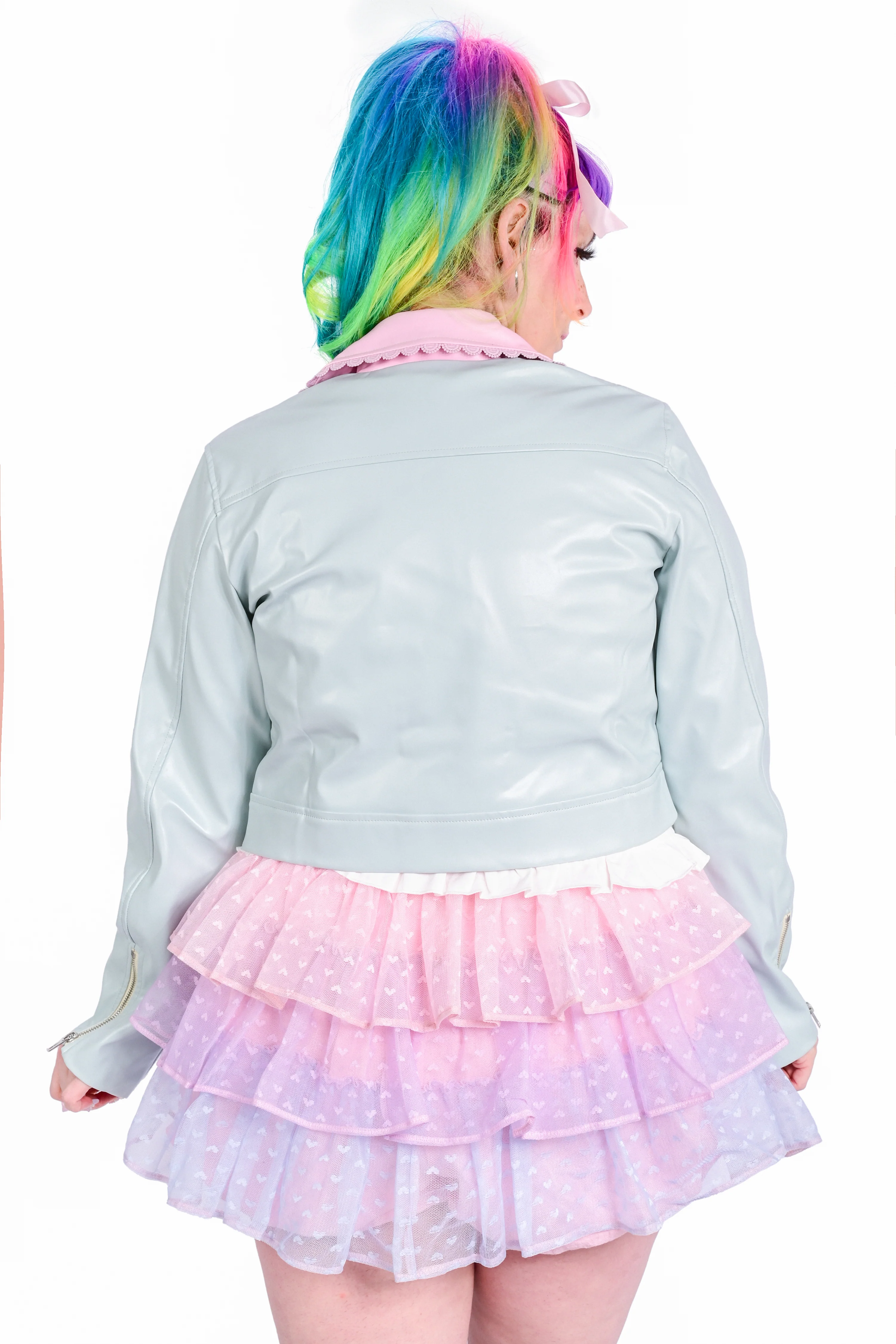 Candy Cruiser Cropped Moto Jacket - Mint - M, L, 3X, 4X left! - Image 4