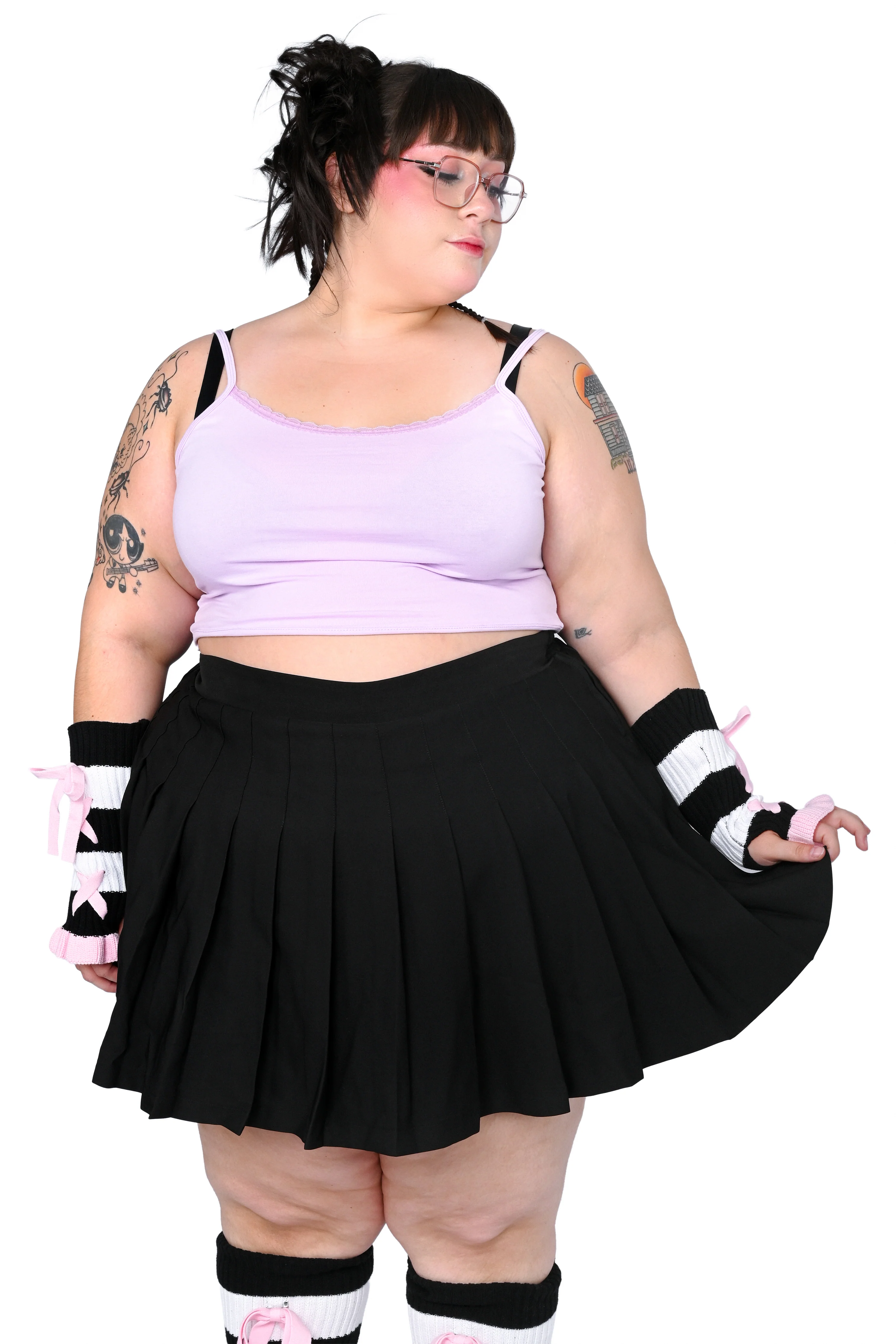 Claire Pleated Skirt - Black - Image 7