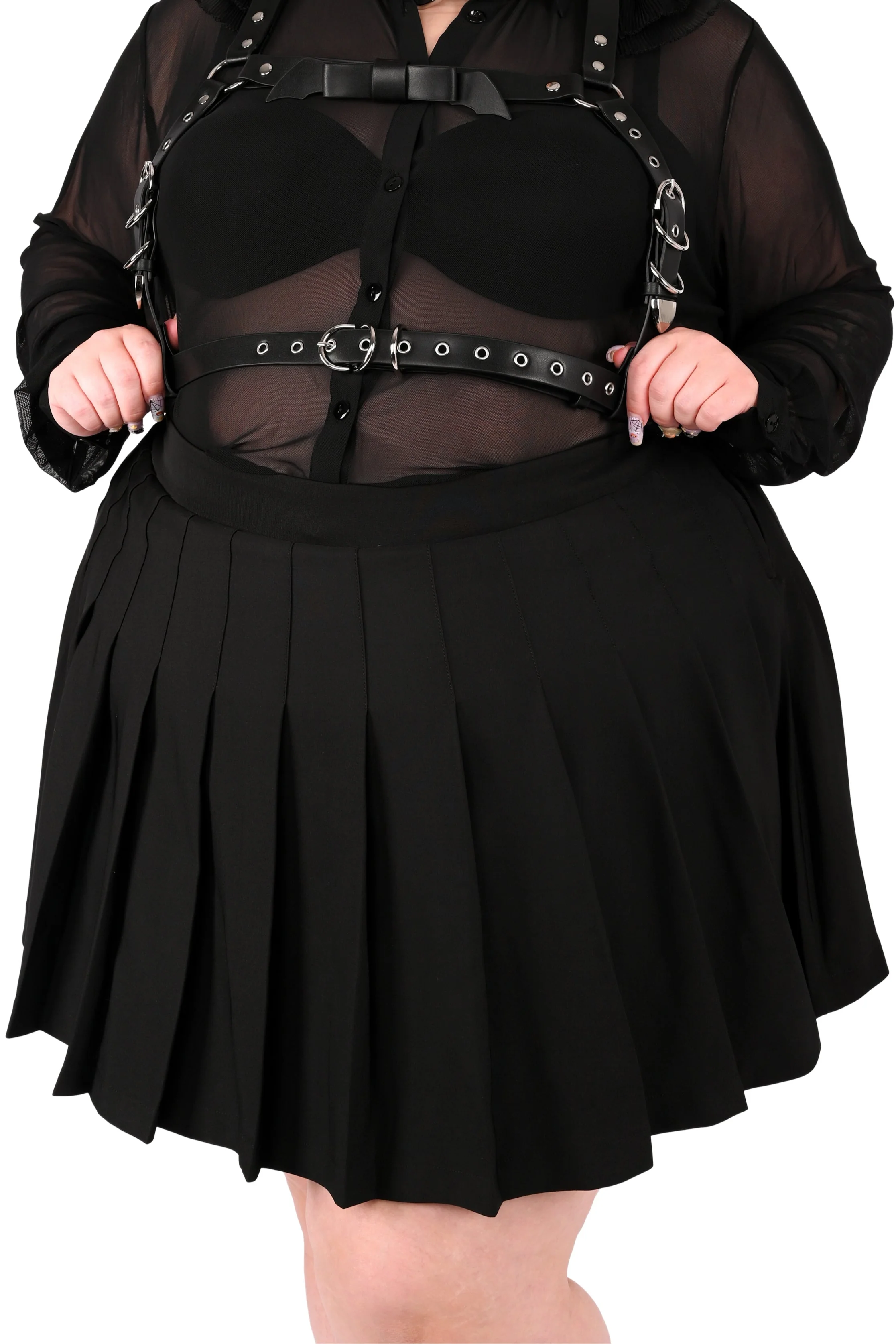 Claire Pleated Skirt - Black - Image 8