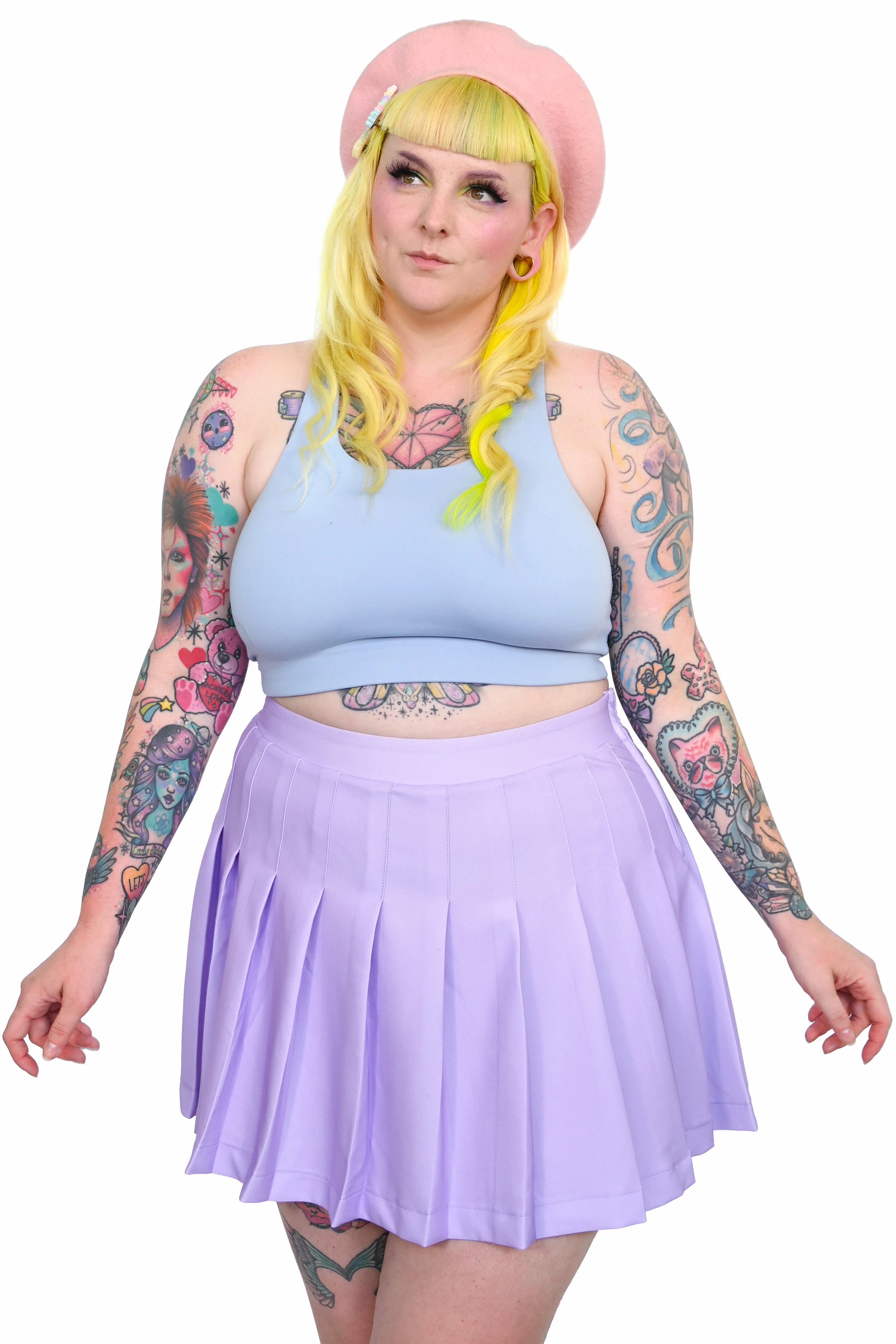 Claire Pleated Skirt - Lavender - Image 5