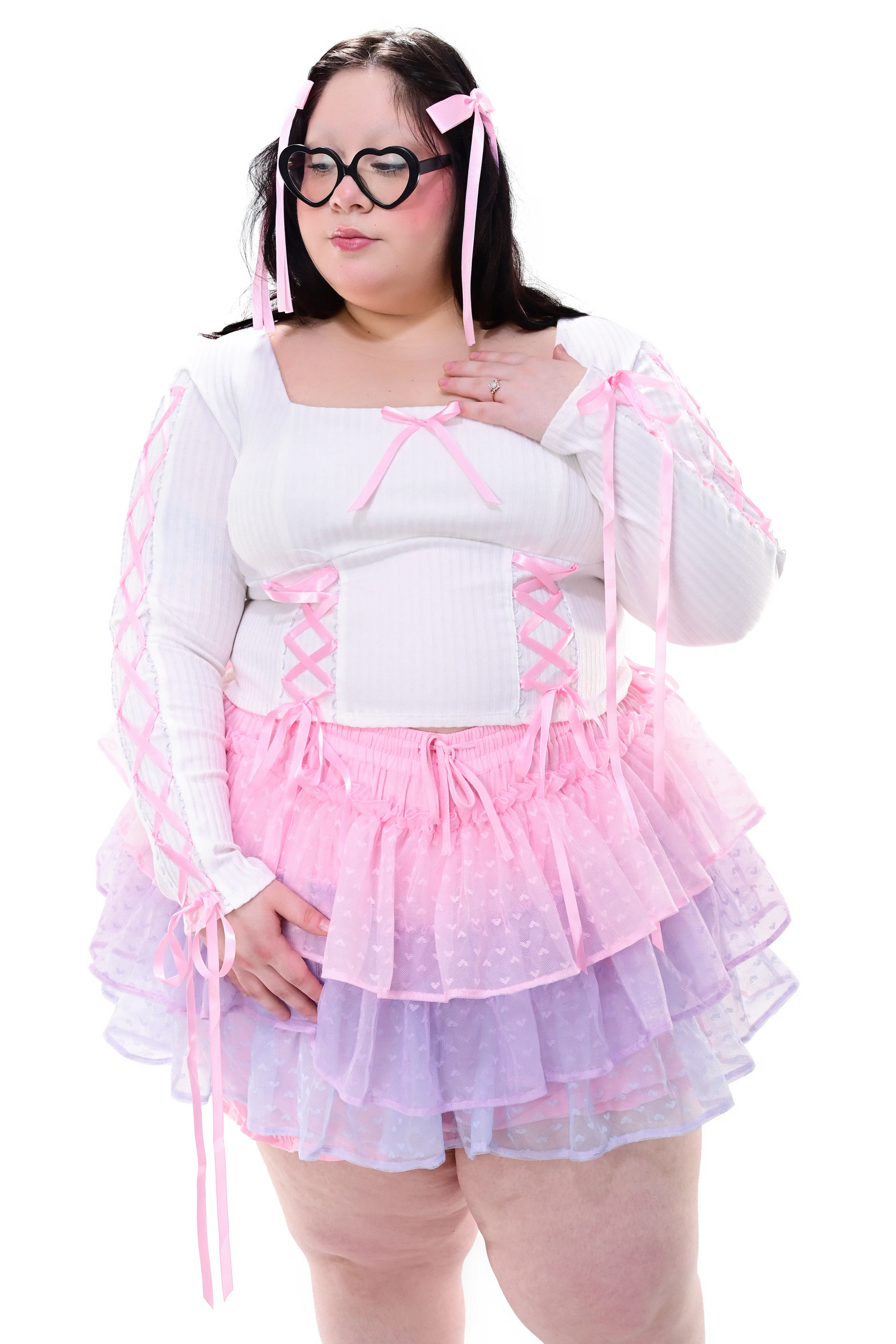 Cotton Candy Ruffle Skort - Pink Sunset