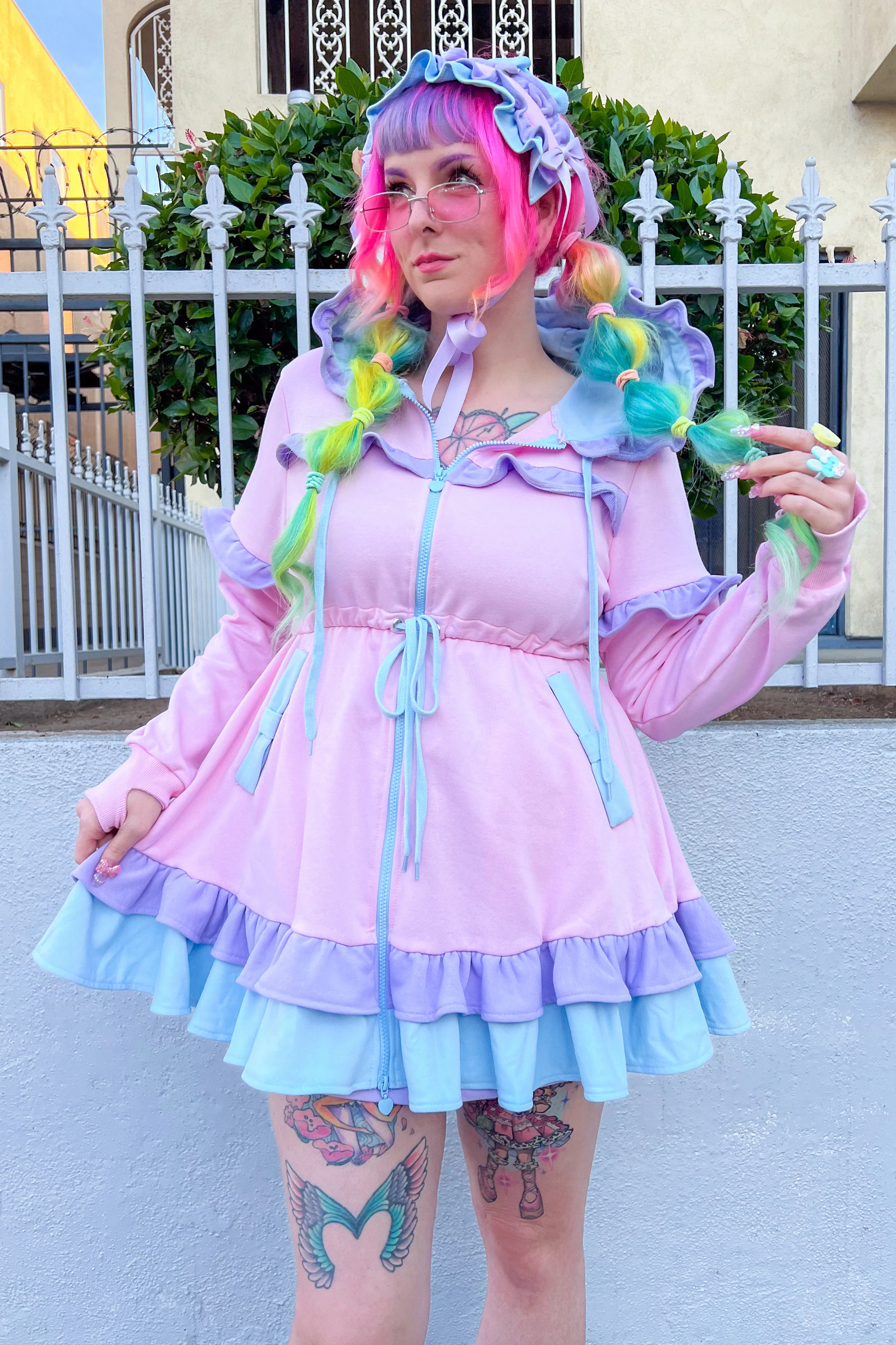 Daydream Hoodie Dress Set - Pink - Image 3