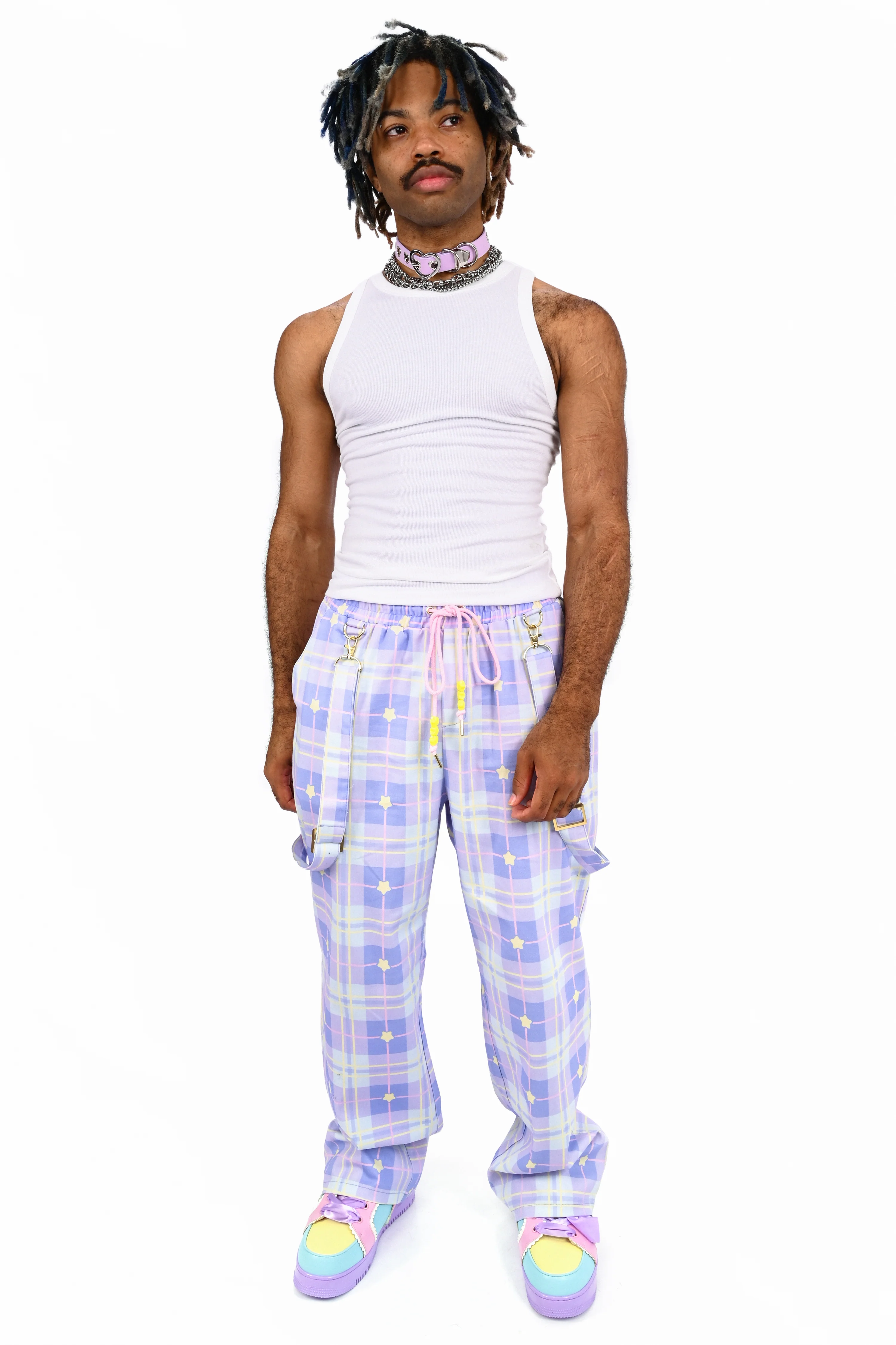 Dreamy Star Plaid Pants - Periwinkle - Image 8