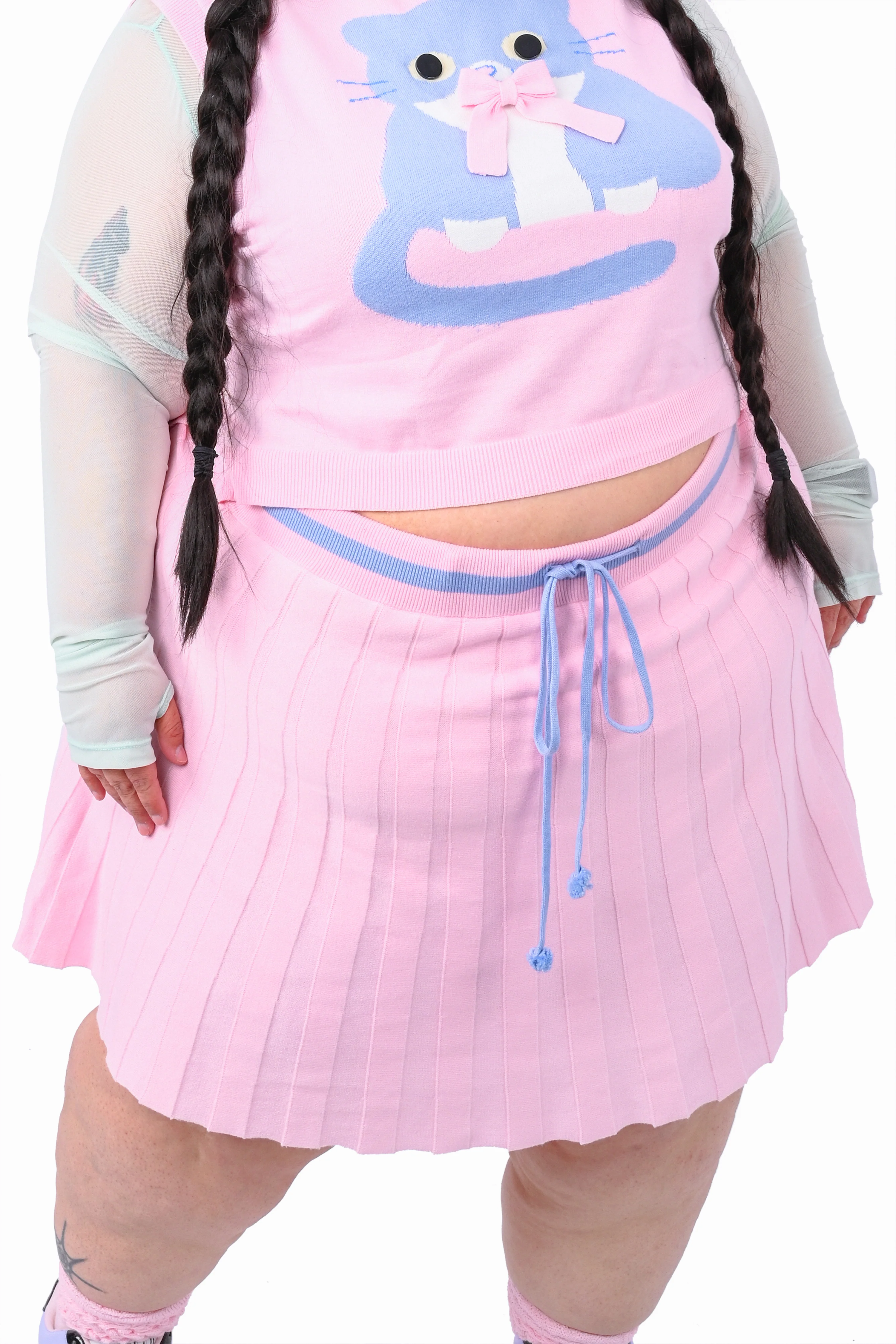 Kitty Knit Pleated Skort - Image 4