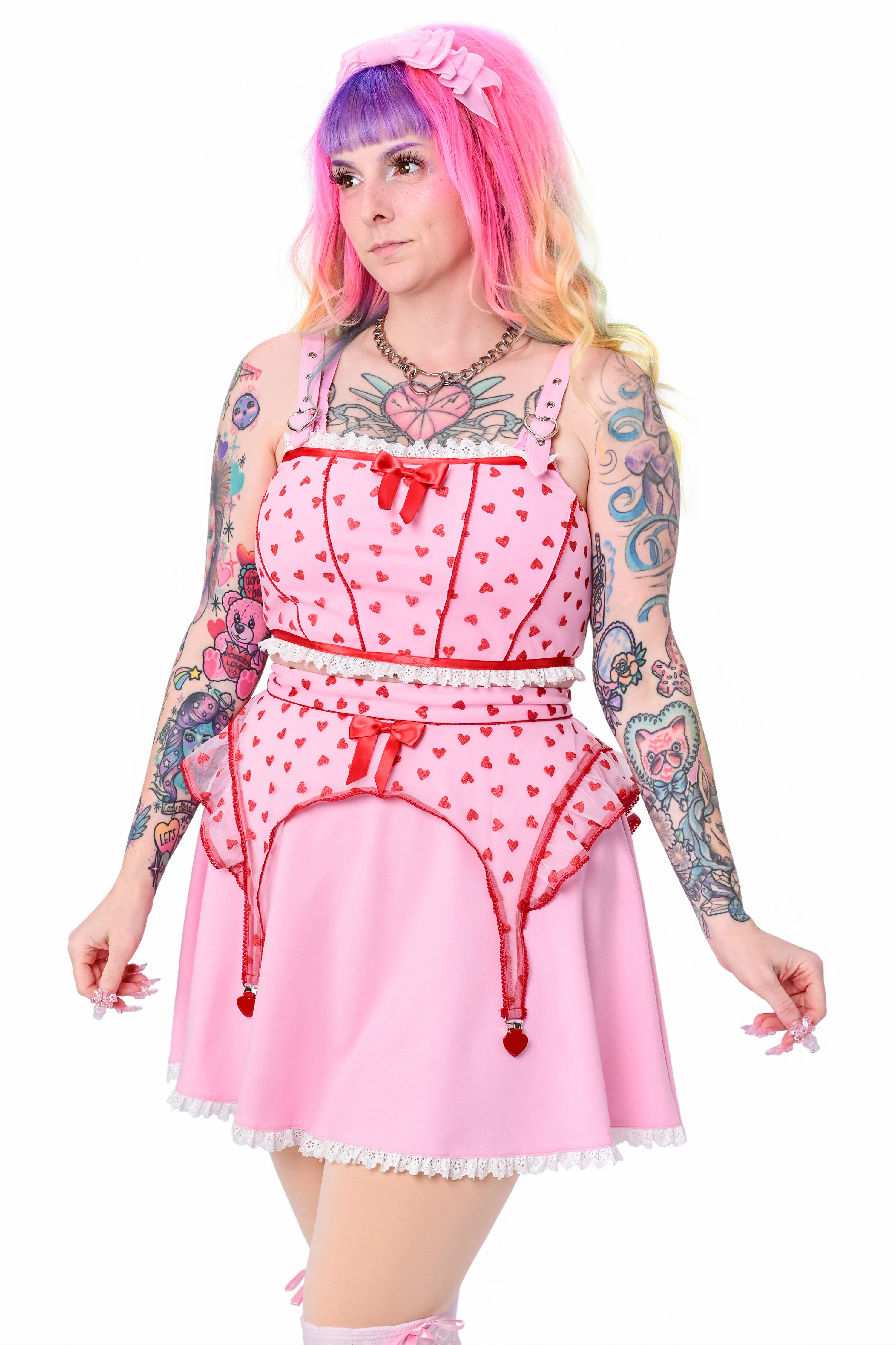 Lucky Girl Skater Skirt - Pink - L-3X left! - Image 4