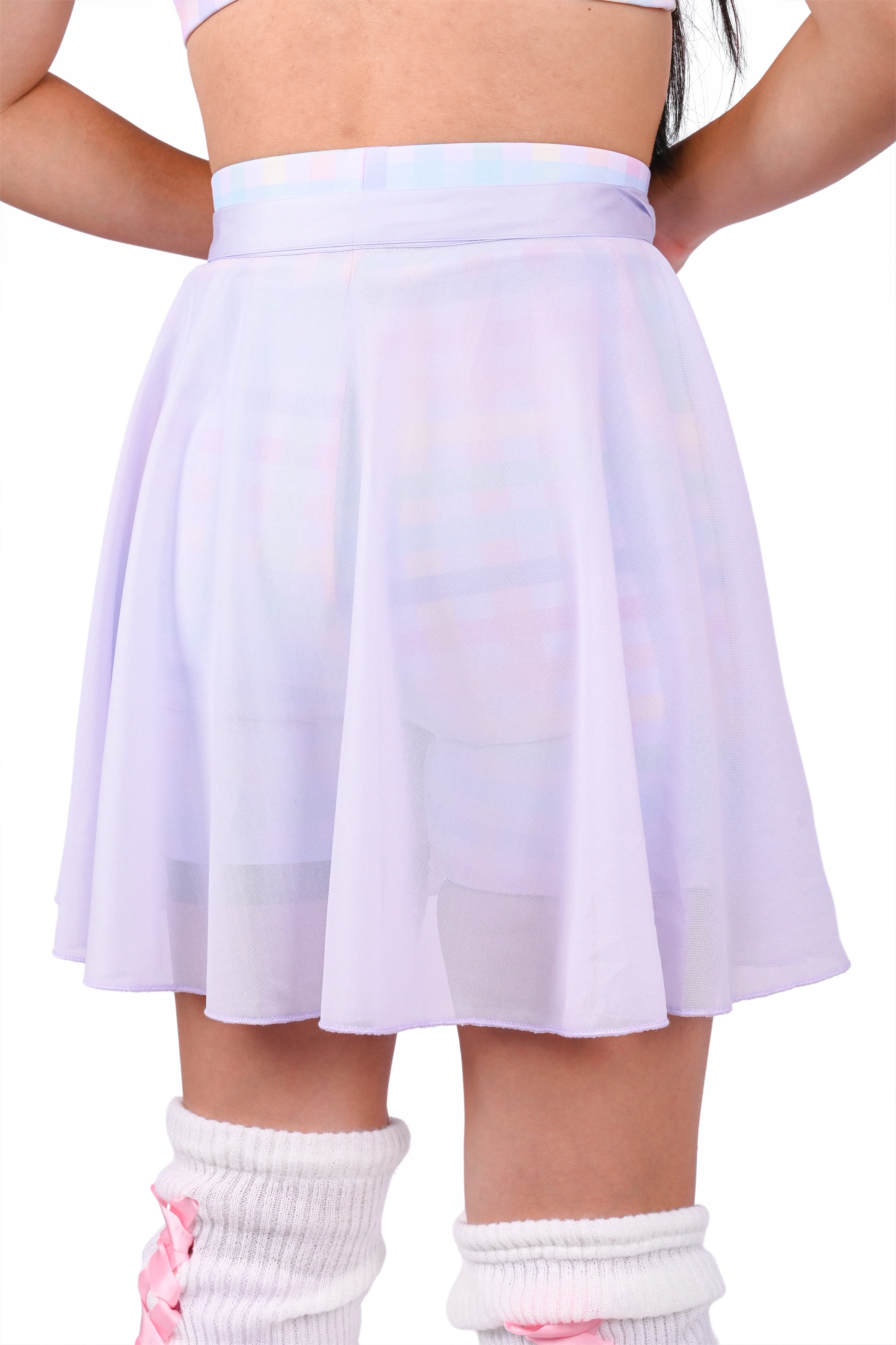 Rainbow Gingham Shorts and Wrap Skirt Set - Image 7