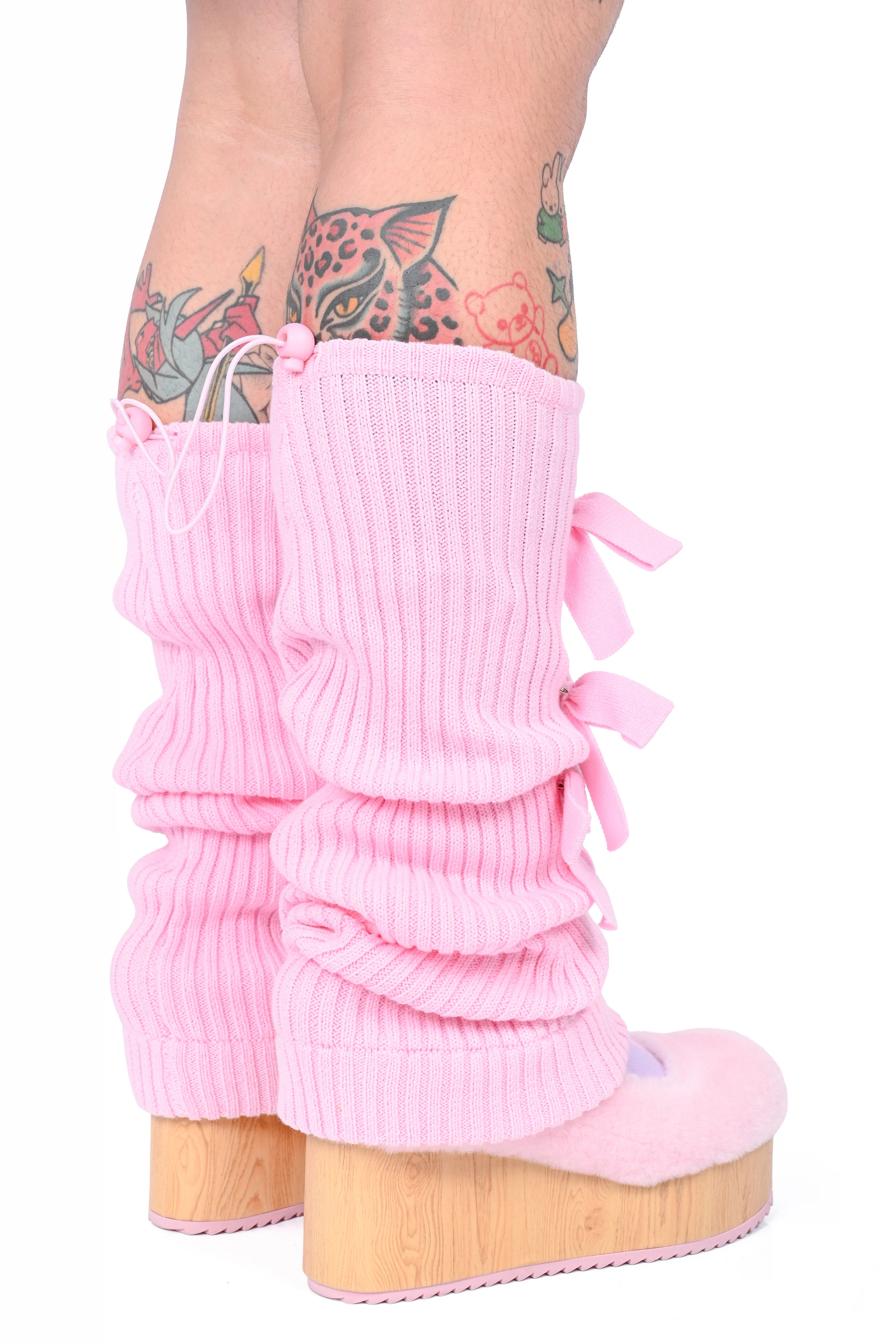 Rogue Ribbon Leg Warmers - Pink - Image 4