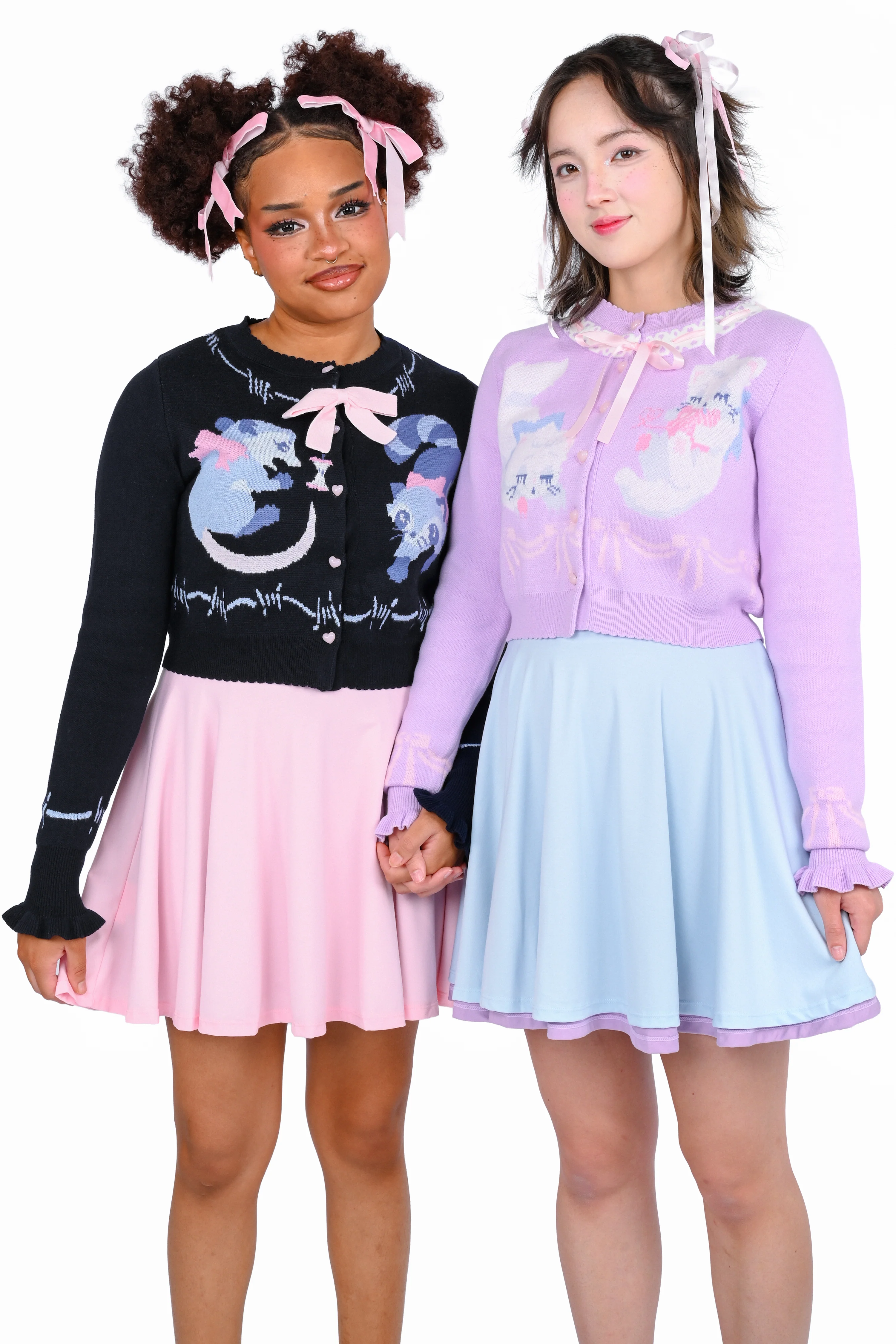 Sleepy Kittens Cropped Cardigan - Lilac - Image 6