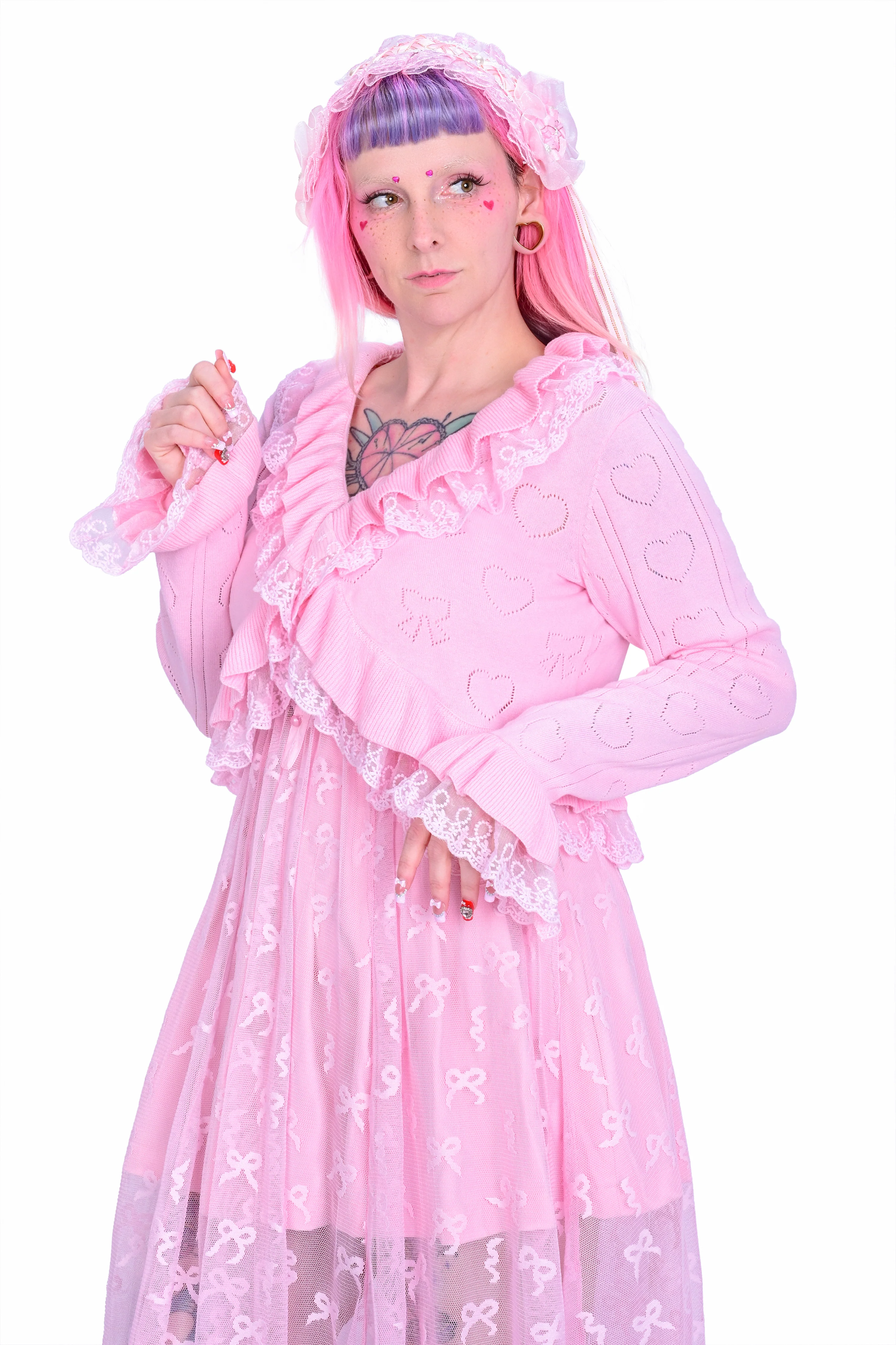 Sophie Pointelle Ruffle Cardigan - Image 5