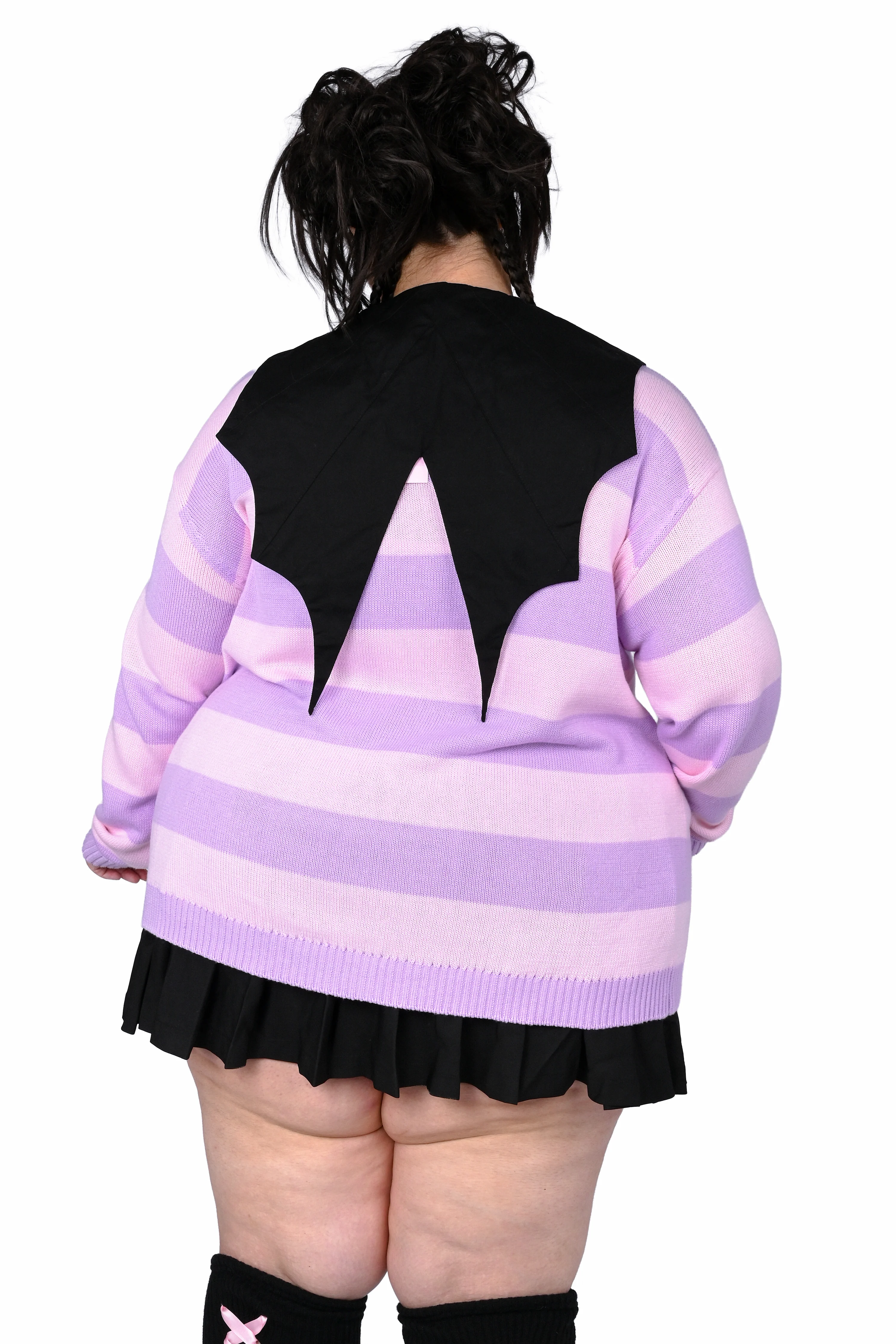 Striped Bat Collar Cardigan - Image 6