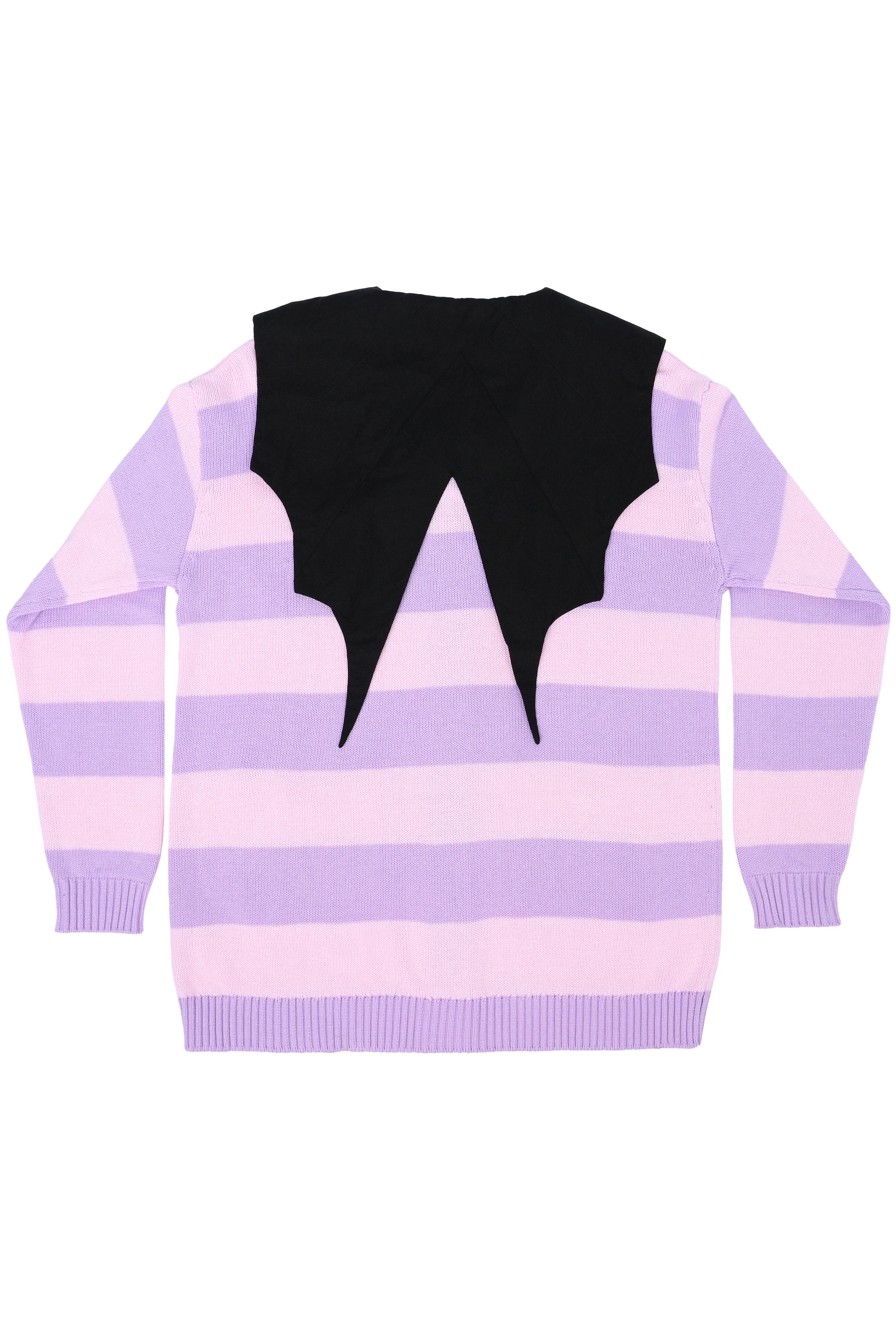 Striped Bat Collar Cardigan - Image 9